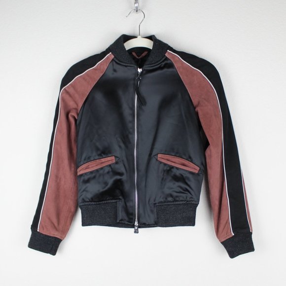 NWT ALLSAINTS Satin & Suede Bomber Jacket - Picture 1 of 14